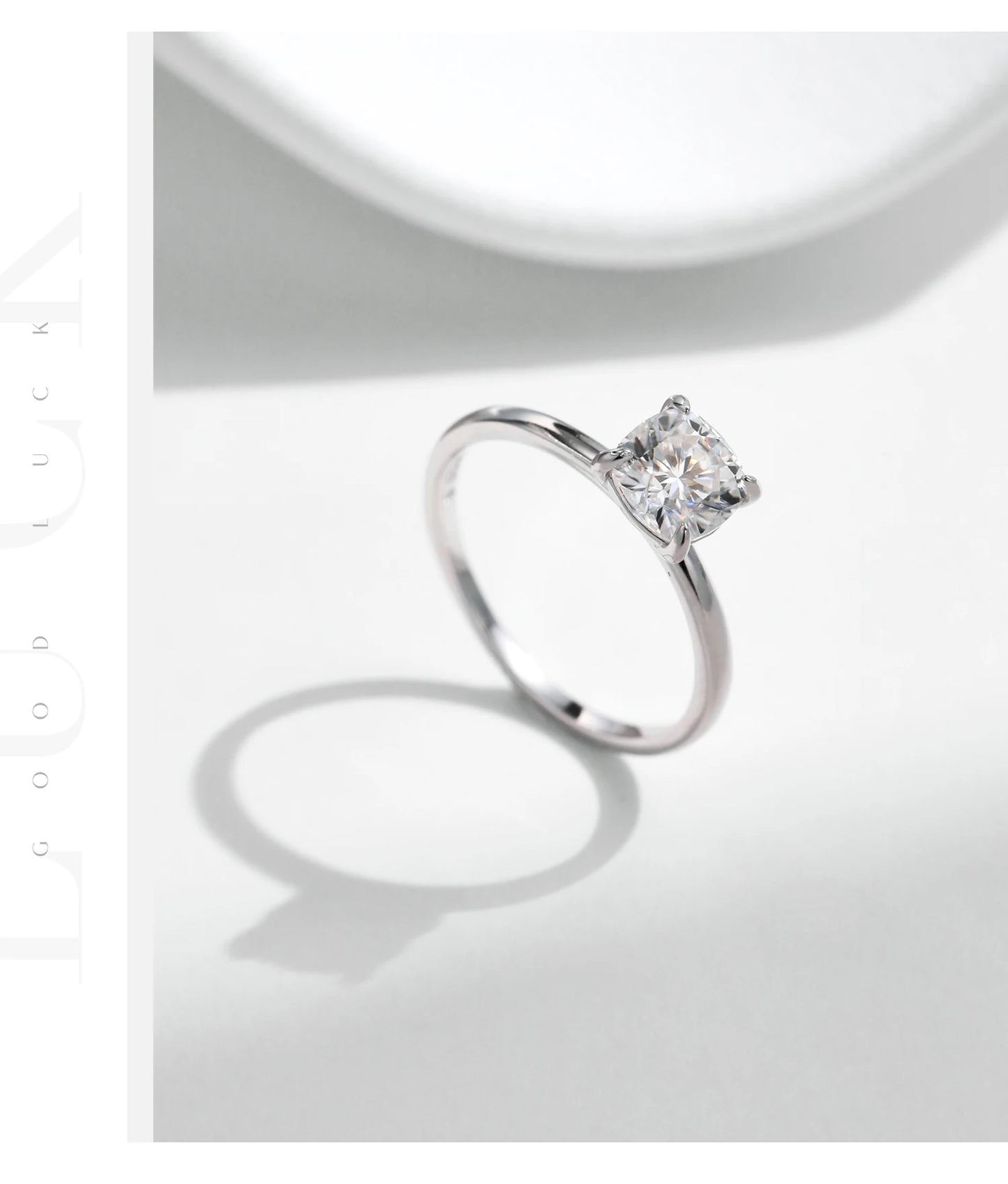 MODIAN 1CT Moissanite Ring Delicate Square Cushion Cut Lab Diamond Ring 925 Sterling Silver Wedding Statement Jewelry For Women