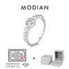 MODIAN 0.5Ct VVS1 Moissanite Rings 925 Sterling Silver Fashion Stackable Finger Ring For Women Wedding Anniversary Jewelry