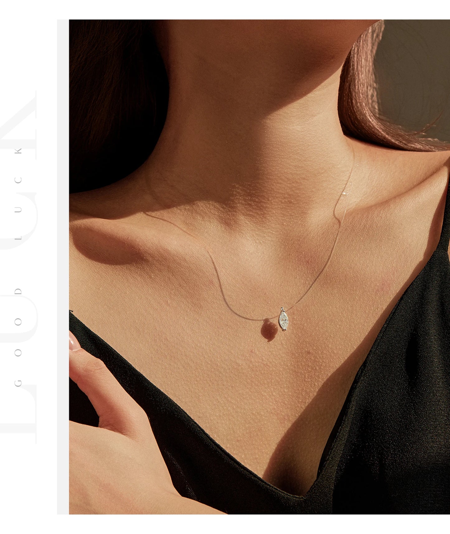 MODIAN 3 Styles Moissanite Necklace 925 Sterling Silver Simple Geometric Fishing Line Choker Necklaces For Women Fine Jewelry