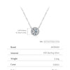 MODIAN 0.8 Carat D Color Classic Halo Moissanite Pendant Necklace 925 Sterling Silver Lab Diamond Wedding Jewelry For Women