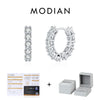 MODIAN D Color Sparkling Moissanite Ear Buckles Lab Diamond 925 Sterling Silver Luxury Hoop Earrings for Women Jewelry Gifts