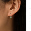 MODIAN D Color VVS1 Round Teal Moissanite Ear Climbers 925 Sterling Silver Luxury Trendy Stud Earrings For Women Fine Jewelry