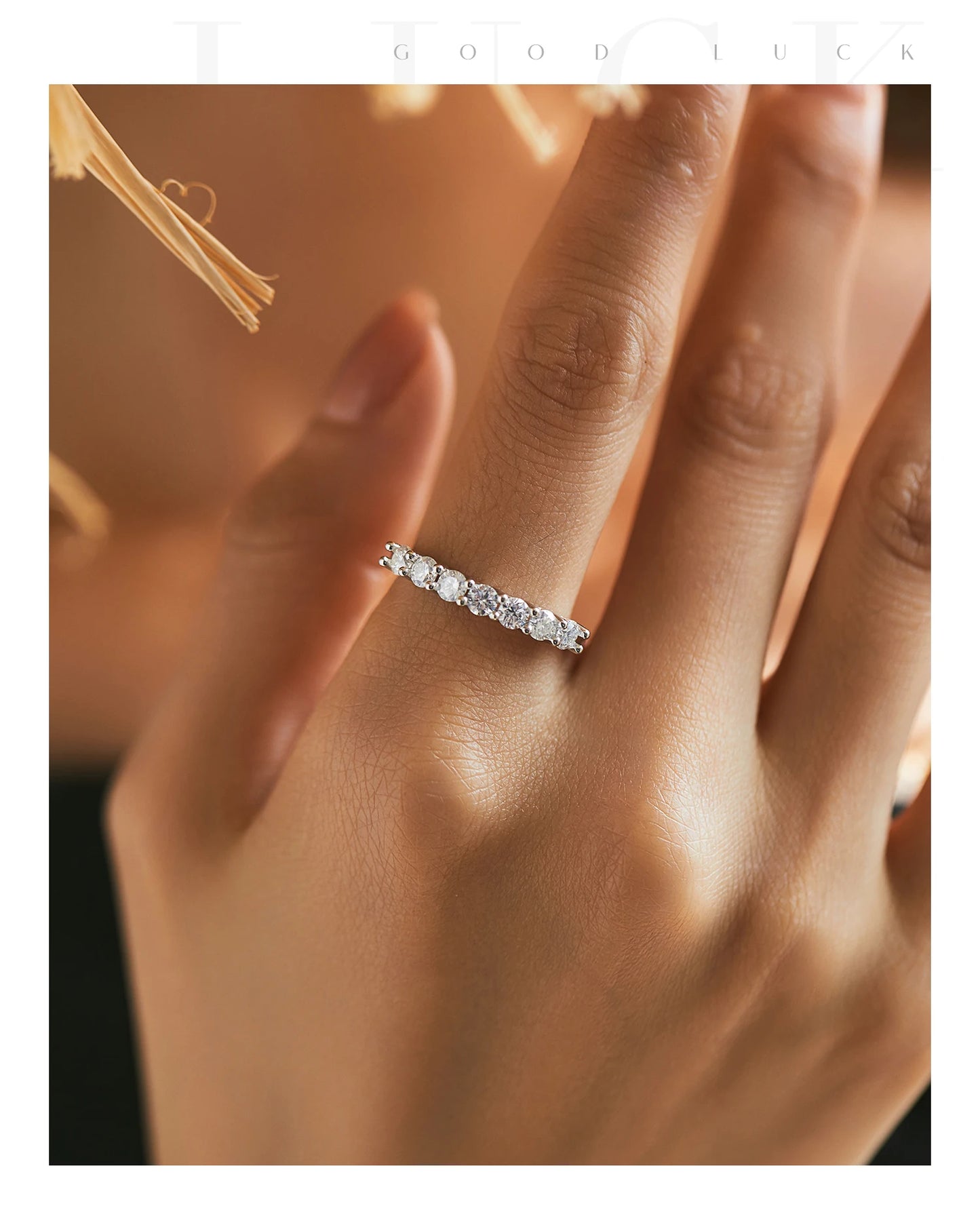 MODIAN Luxury D Color Moissanite Band Stackable Ring For Women Real 925 Sterling Silver Wedding Jewelry With Exquisite Box Gift