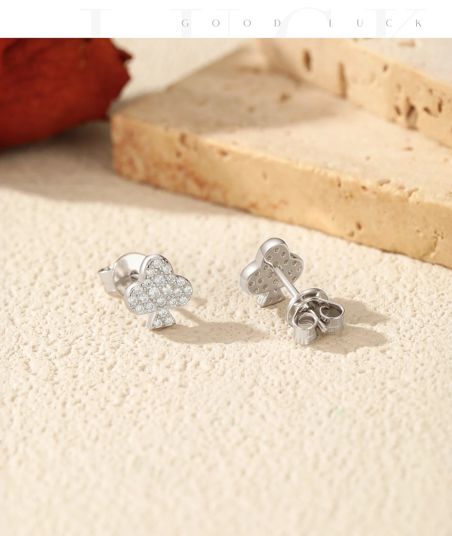 MODIAN D Color Moissanite Clubs Small Ear Studs 925 Sterling Silver  Daily Wear Stackable Stud Earrings For Women Fine Jewelry