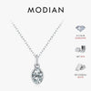 MODIAN 1CT Oval Bezel D Color Moissanite Necklaces 925 Sterling Silver Luxury Wedding Pendant Necklace For Women Fine Jewelry