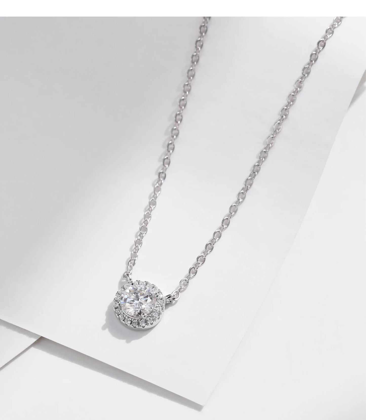 MODIAN Moissanite 925 Sterling Silver Fashion Luxury Round Necklace Stud Earrings Ring For Women Wedding Fine Jewelry Se