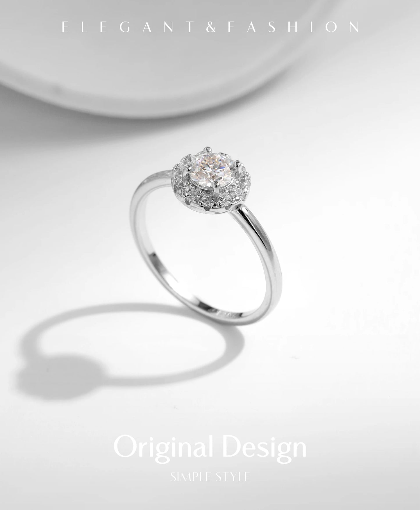 MODIAN Moissanite 925 Sterling Silver Fashion Luxury Round Necklace Stud Earrings Ring For Women Wedding Fine Jewelry Se