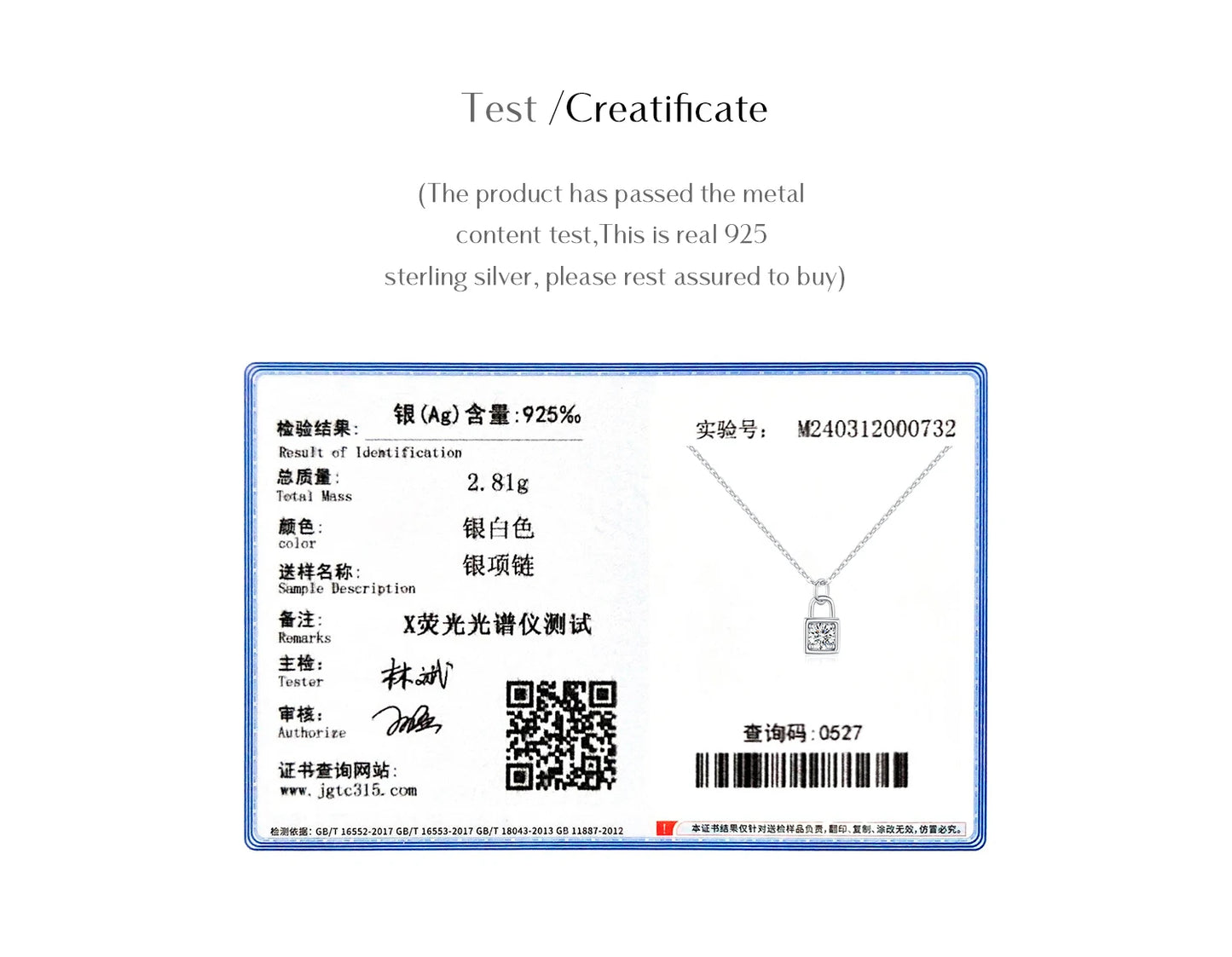 MODIAN 0.5 Carat D Color Moissanite Lock Pendant Necklace For Women 925 Sterling Silver Party Stackable Fine Jewelry With Boxes