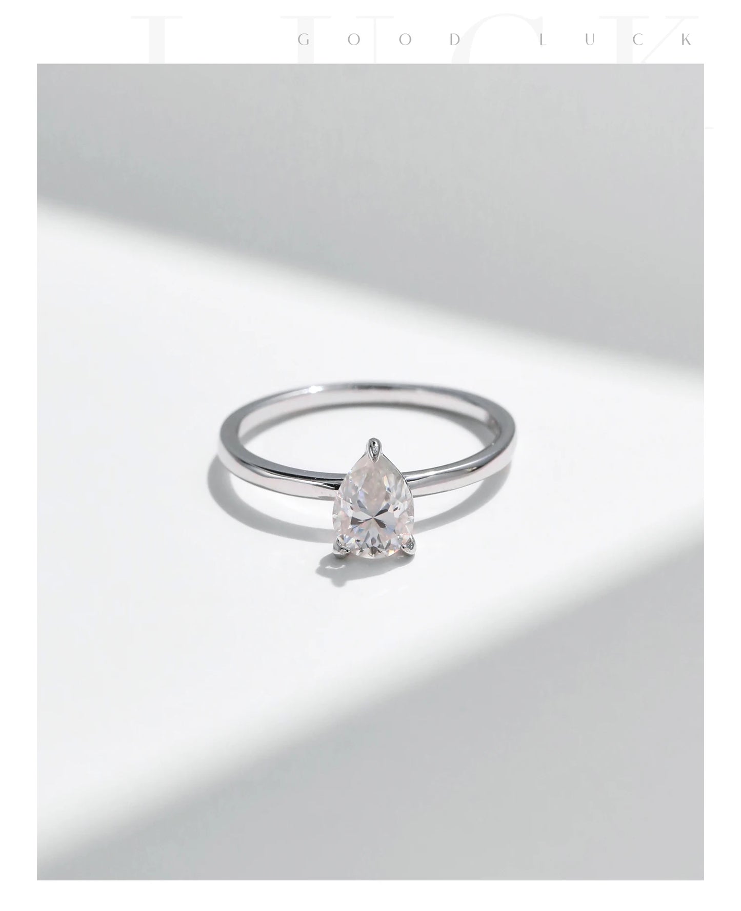 MODIAN D Color Pear Cut Moissanite Ring 925 Sterling Silver Water Drop Lab Diamond Wedding Rings For Women Wedding Fine Jewelry