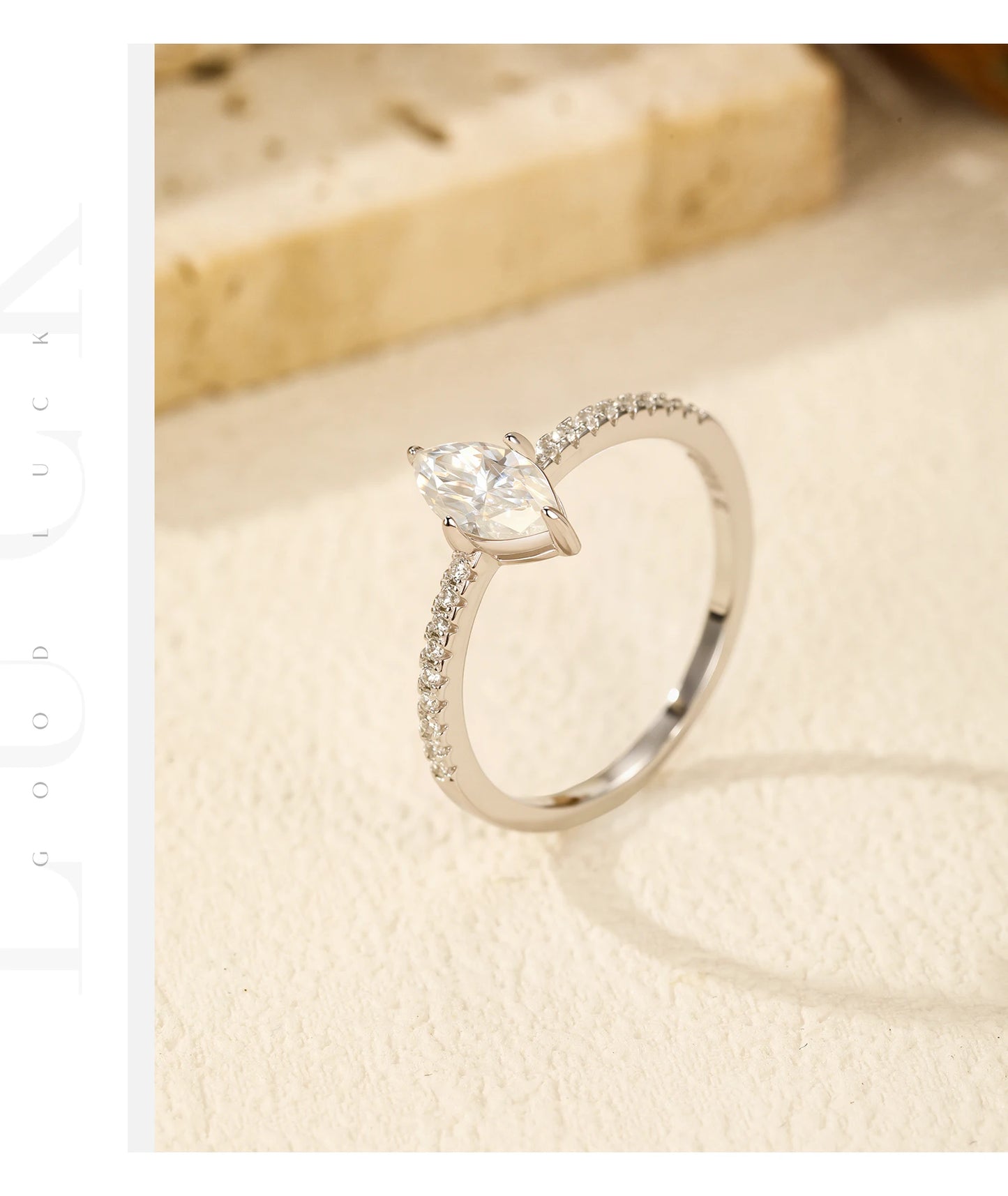 MODIAN 0.5Ct Rhombus Moissanite Ring 925 Sterling Silver Sparkling Lab Created Diamond Wedding Rings For Women Bridal Jewelry