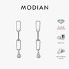 MODIAN VVS1 Clarity D Color Moissanite Earrings 925 Sterling Silver Fashion Link Chain Stud Earrings For Women Fine Jewelry