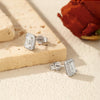 MODIAN Emerald Cut Moissanite Ear Studs 925 Sterling Silver Classic Luxury Halo Earrings For Women Wedding Fine Jewelry Gift