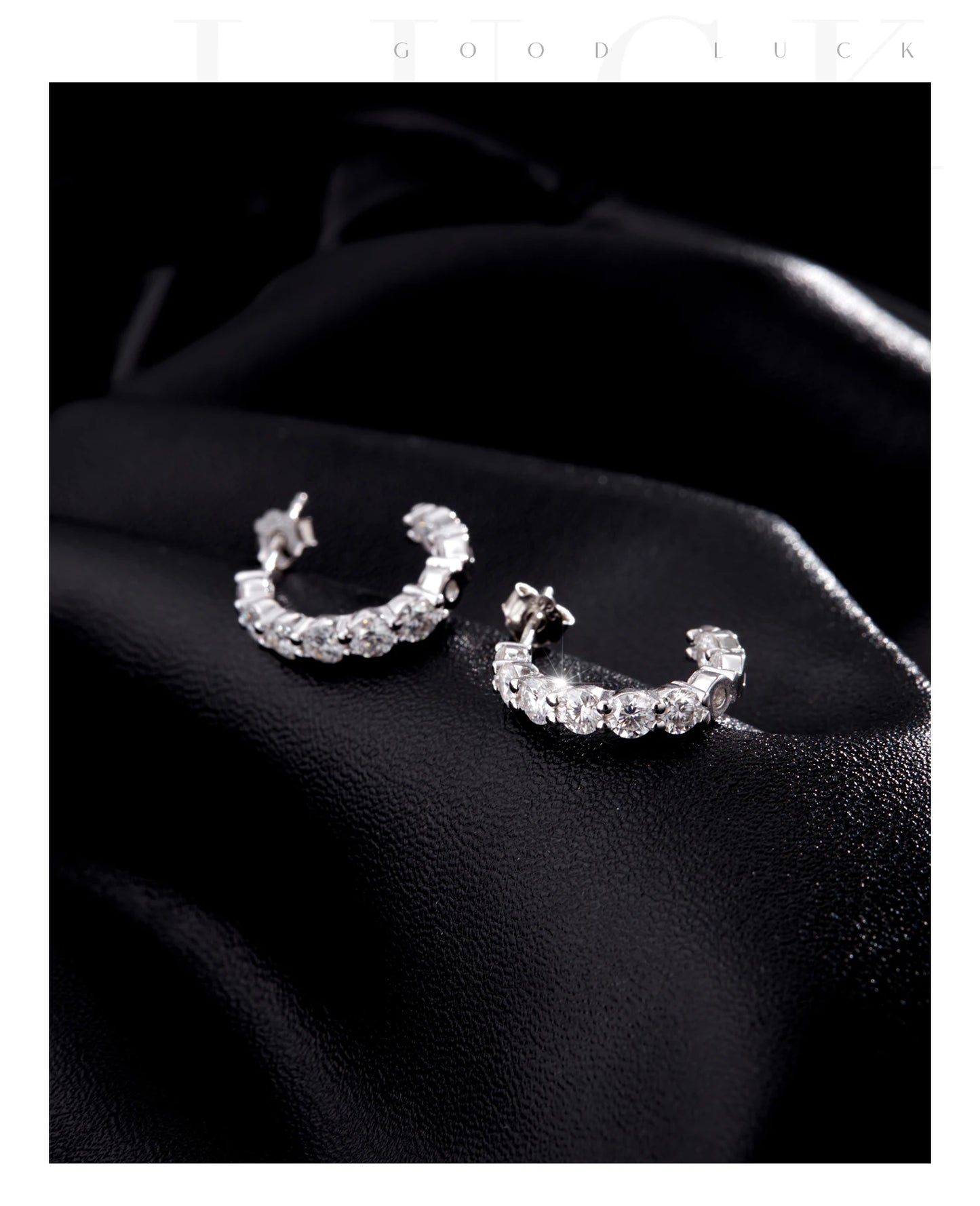 MODIAN D Color C Shape Moissanite Earrings 925 Sterling Silver Charming Dazzling Hoop Earrings For Women Wedding Fine Jewelry