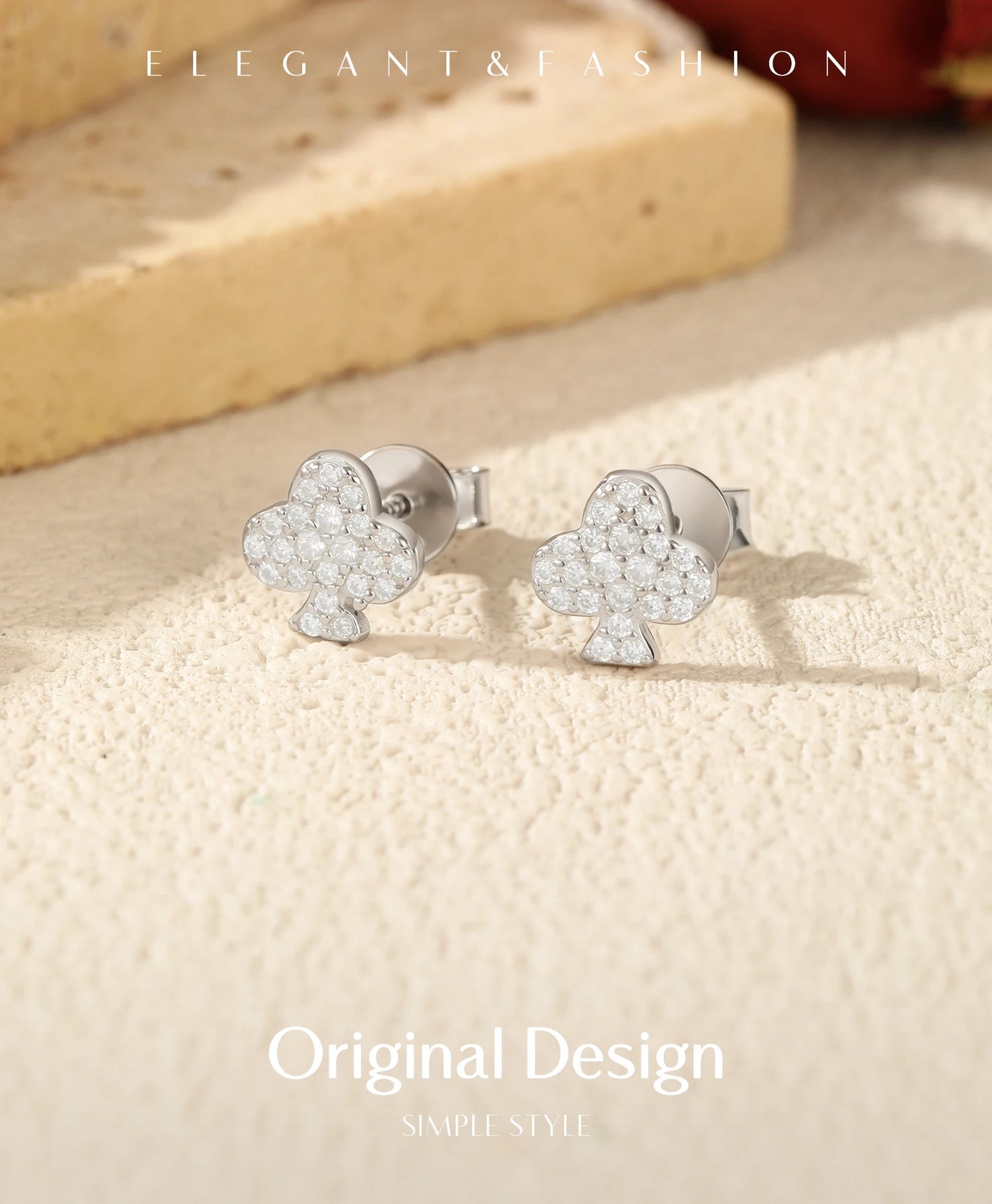 MODIAN D Color Moissanite Clubs Small Ear Studs 925 Sterling Silver  Daily Wear Stackable Stud Earrings For Women Fine Jewelry
