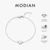 MODIAN D Color Moissanite Bracelet 925 Sterling Silver Simple Heart Daily Link Chain Bracelet For Women Fine Jewelry With Box
