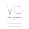 MODIAN D Color Moissanite 925 Sterling Silver Luxury Geometric Charm Necklace Bracelet For Women Wedding Statement Jewelry Set