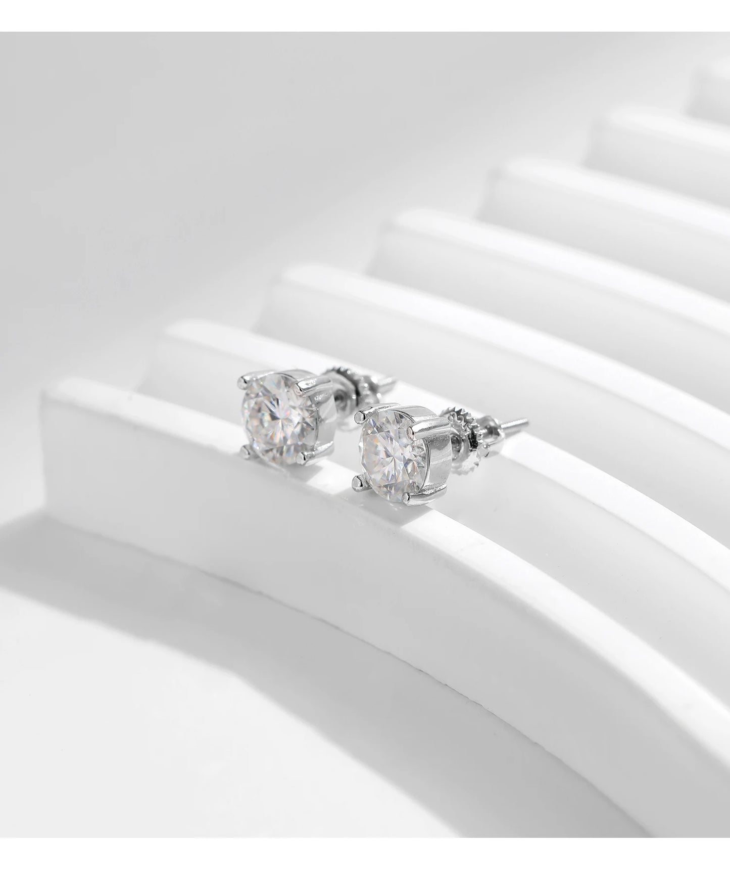 MODIAN Dazzling D Color Moissanite 925 Sterling Silver Round Pendant Necklace Stud Earrings For Women Wedding Fine Jewelry Set