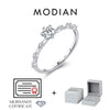 MODIAN D Color Moissanite Wedding Band 925 Sterling Silver Eternity Rings Lab Diamond Stackable Exquisite Jewelry For Women Gift