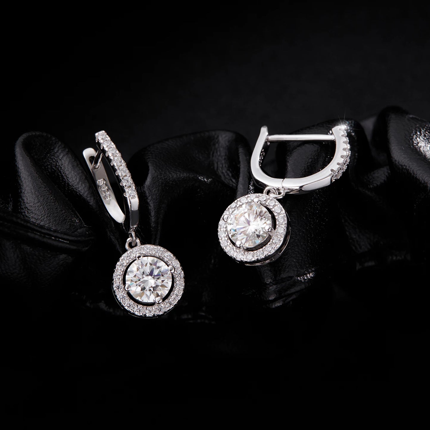 MODIAN D Color Moissanite Drop Earrings 925 Sterling Silver Halo Dangle Earrings For Women Wedding Engagement Fine Jewelry Gift