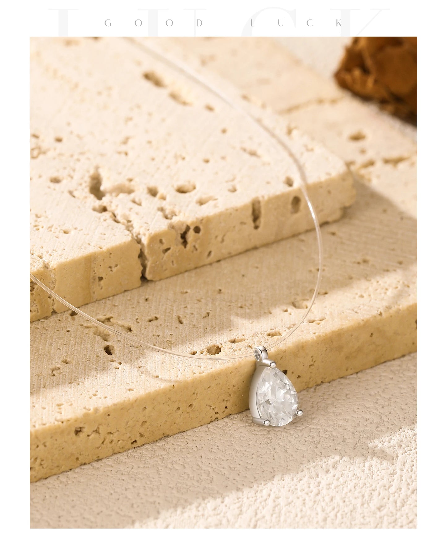 MODIAN D Color Water Drop Moissanite Necklace 925 Sterling Silver Fishing Line Choker Pendant Necklaces For Women Jewelry Gifts