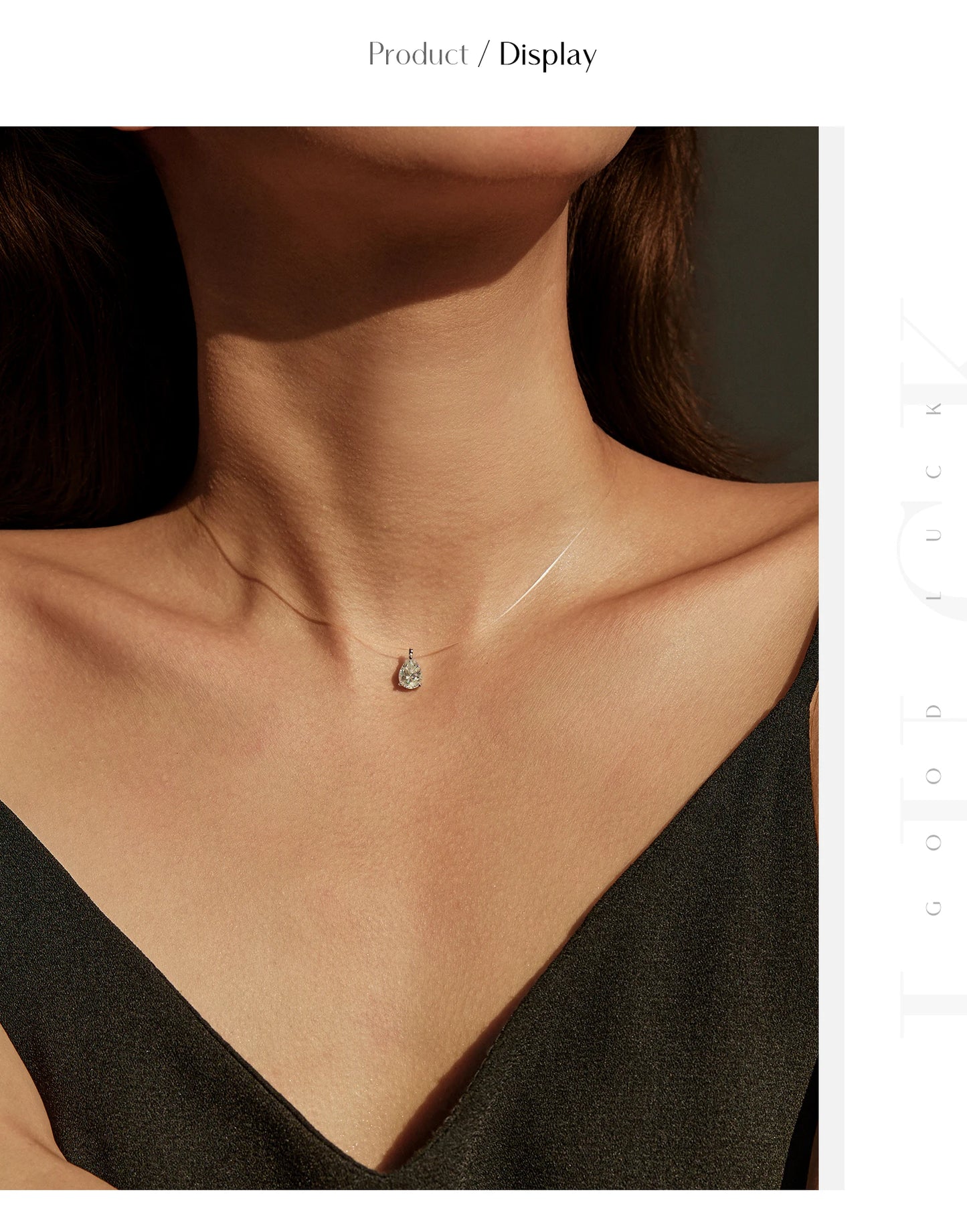 MODIAN D Color Water Drop Moissanite Necklace 925 Sterling Silver Fishing Line Choker Pendant Necklaces For Women Jewelry Gifts