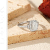 MODIAN 1CT Emerald Cut Moissanite Halo Rings 925 Sterling Silver Luxury Finger Rings For Women Wedding Statement Fine Jewelry
