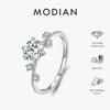 MODIAN 1CT Moissanite Ring 925 Sterling Silver Delicate Flower Six Claws Lab Created Diamond Rings For Women Wedding Jewelry