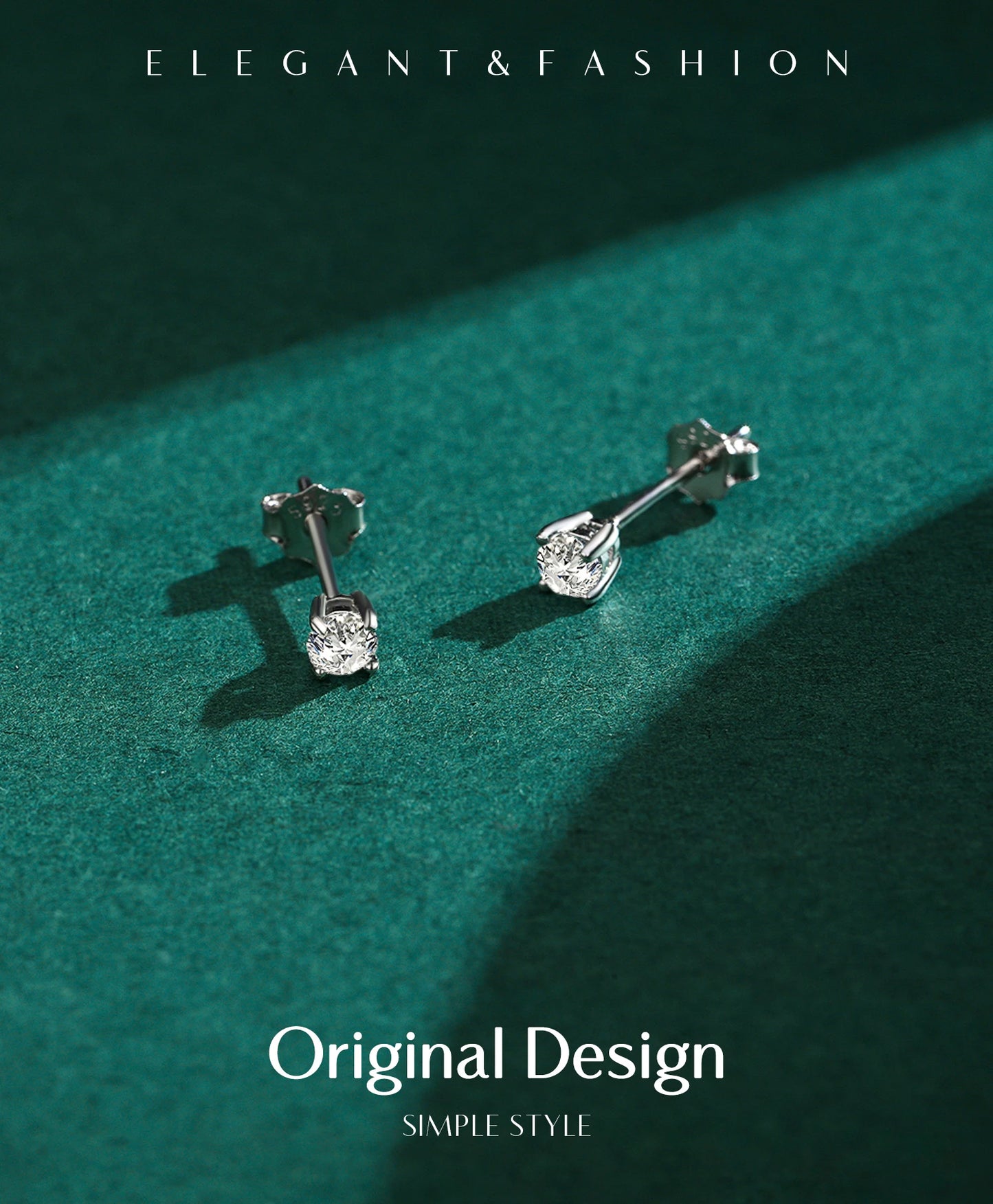 Modian Moissanite Gemstone Clear D Color 925 Sterling Silver Small Tiny Dazzling Stud Earrings For Women Wedding Fine Jewelry