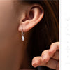 MODIAN 0.5Ct D Color Rhombic Moissanite Ear Buckles 925 Sterling Silver Luxury Shiny Hoop Earrings for Women Wedding Jewelry