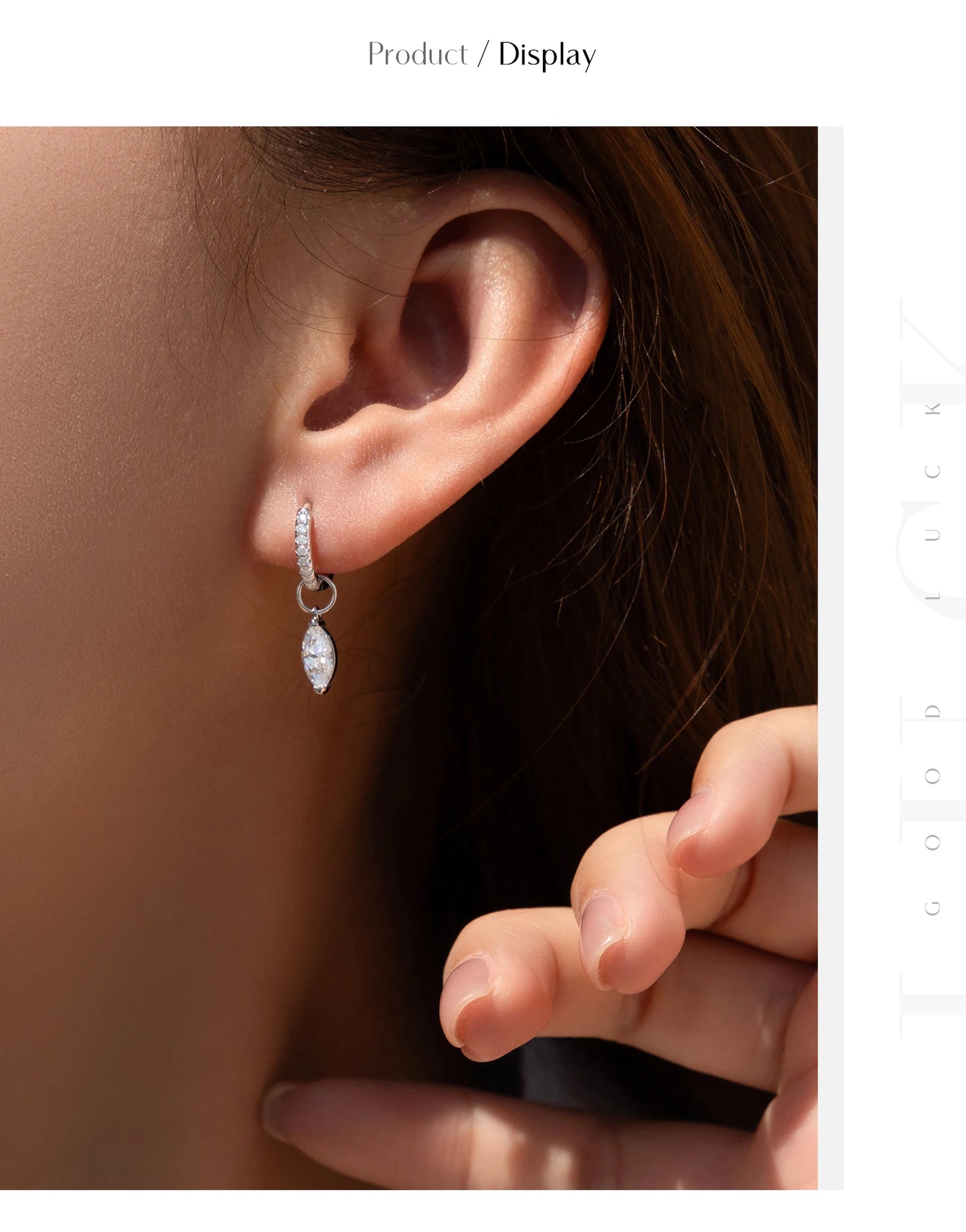 MODIAN 0.5Ct D Color Rhombic Moissanite Ear Buckles 925 Sterling Silver Luxury Shiny Hoop Earrings for Women Wedding Jewelry