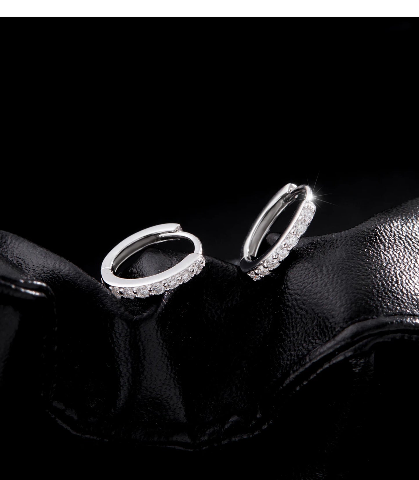 MODIAN D Color Moissanite 925 Sterling Silver Classic Simple Round Hoop Earrings Ring For Women Daily Fine Jewelry Set