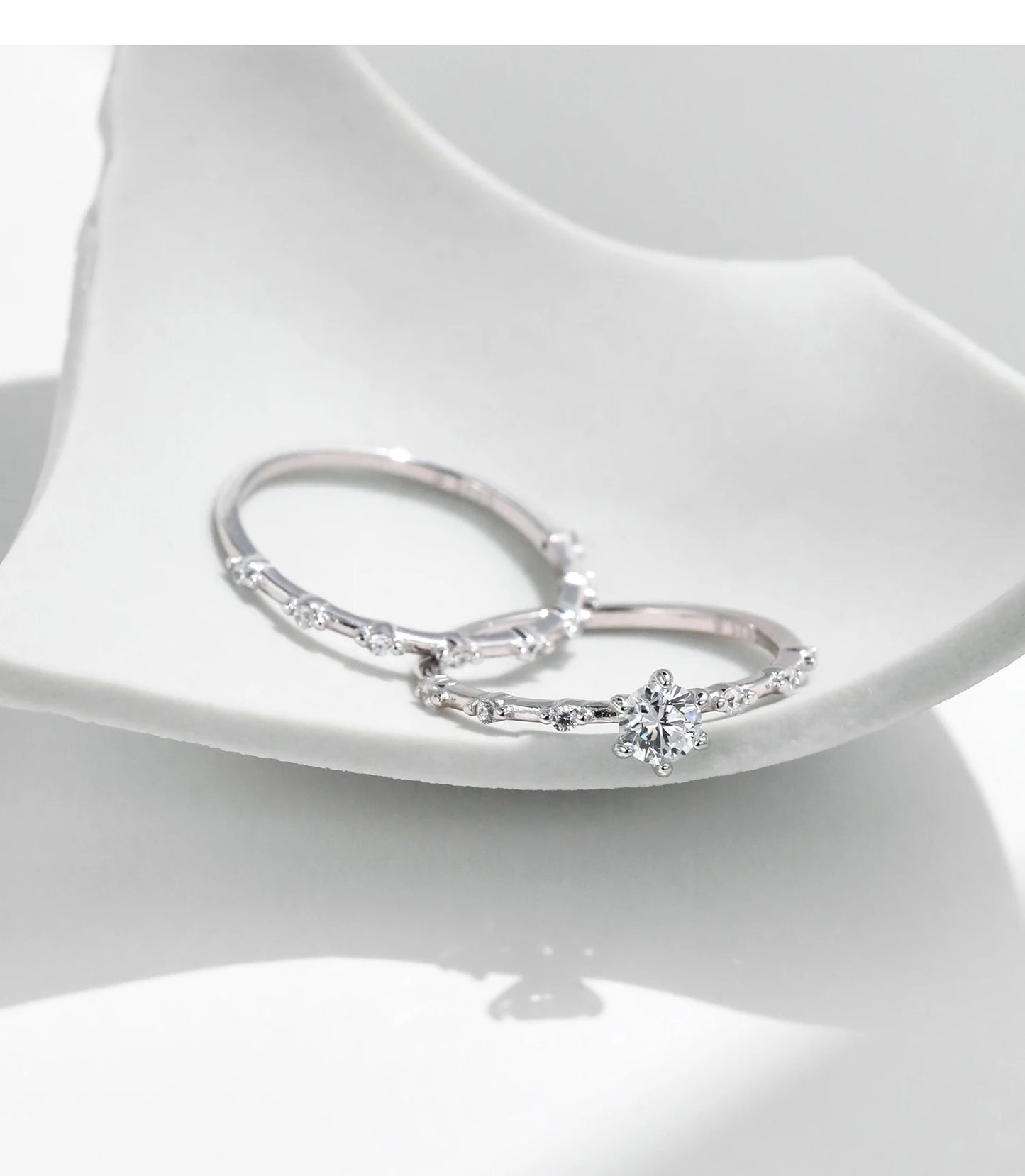 MODIAN D Color Moissanite Wedding Band 925 Sterling Silver Eternity Rings Lab Diamond Stackable Exquisite Jewelry For Women Gift