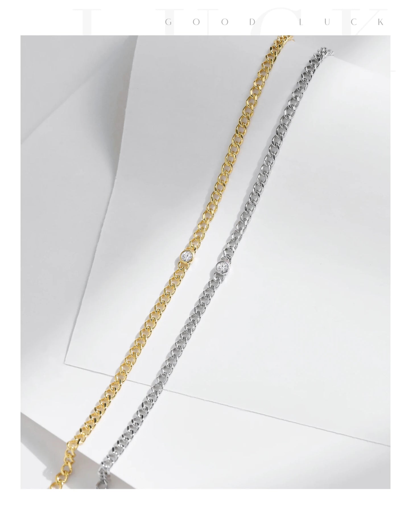 MODIAN D Color VVS1 Cearl Round Moissanite Bracelets 925 Sterling Silver Fashion Gourmette Link Chain Bracelet For Women Jewelry