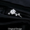 MODIAN 1CT Moissanite Ring 925 Sterling Silver Delicate Flower Six Claws Lab Created Diamond Rings For Women Wedding Jewelry