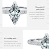 MODIAN Marquise Cut D Color Moissanite Finger Rings 925 Sterling Silver Exquisite Wedding Engagement Ring For Women Fine Jewelry