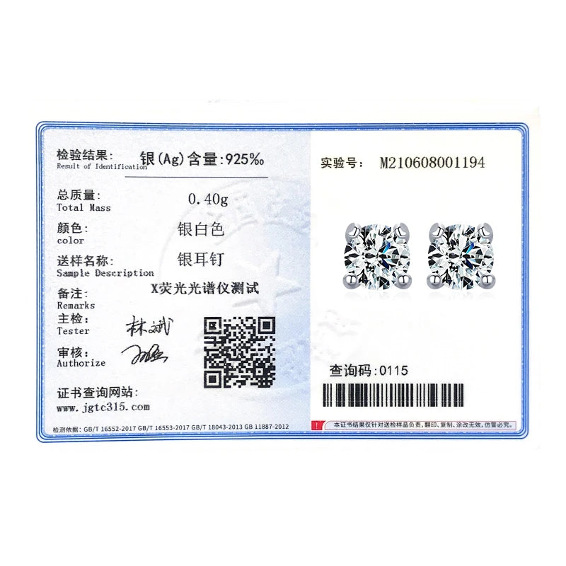 Modian Moissanite Gemstone Clear D Color 925 Sterling Silver Small Tiny Dazzling Stud Earrings For Women Wedding Fine Jewelry