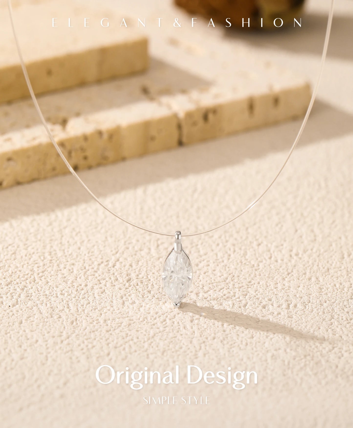 MODIAN Marquise Cut D Color Moissanite Choker Necklaces 925 Sterling Silver Fashion Pendant Necklace For Women Fine Jewelry Gift