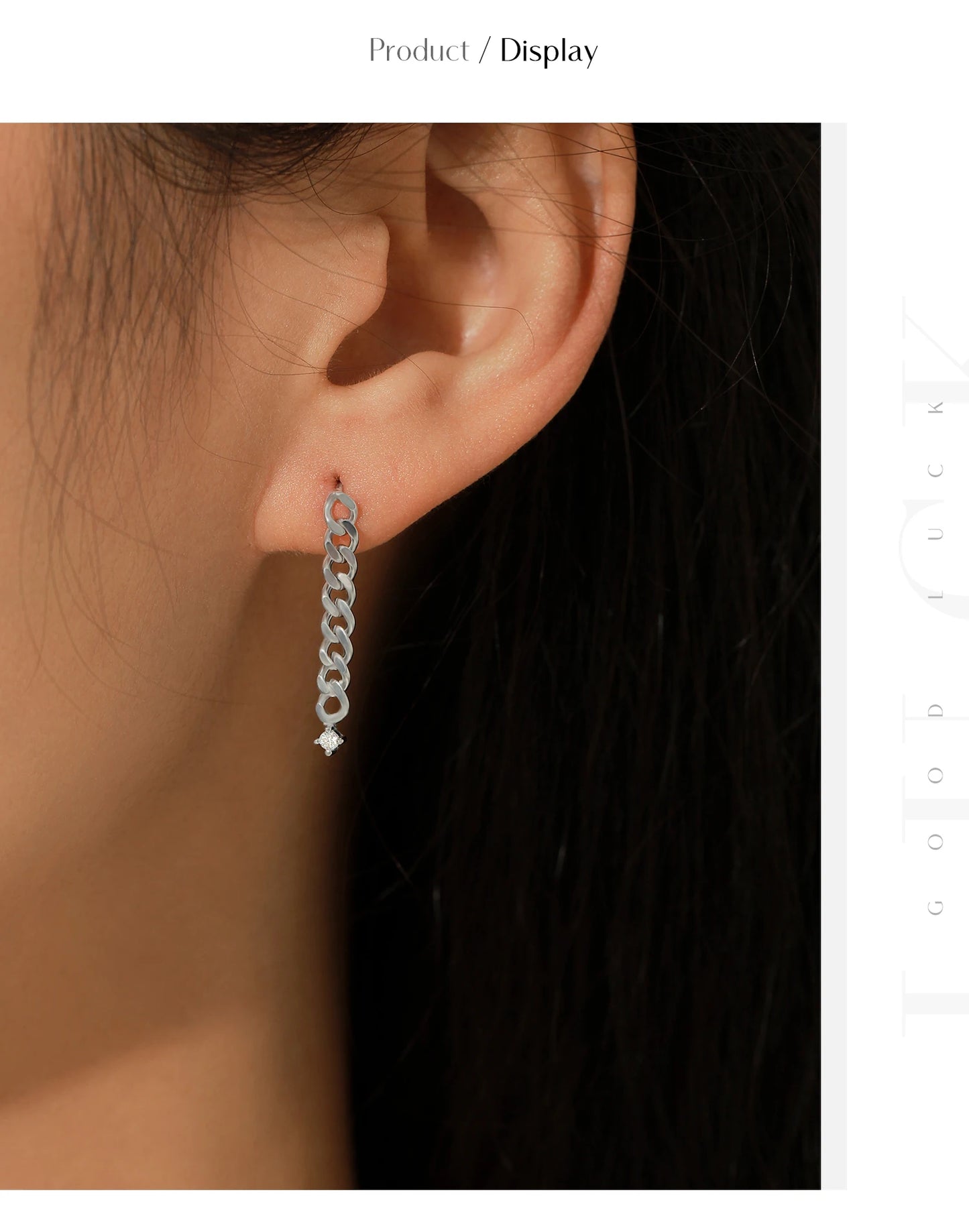 MODIAN D Color Moissanite Link Chain Stud Earrings 925 Sterling Silver Exquisite Trendy Earrings For Women Vacation Fine Jewelry