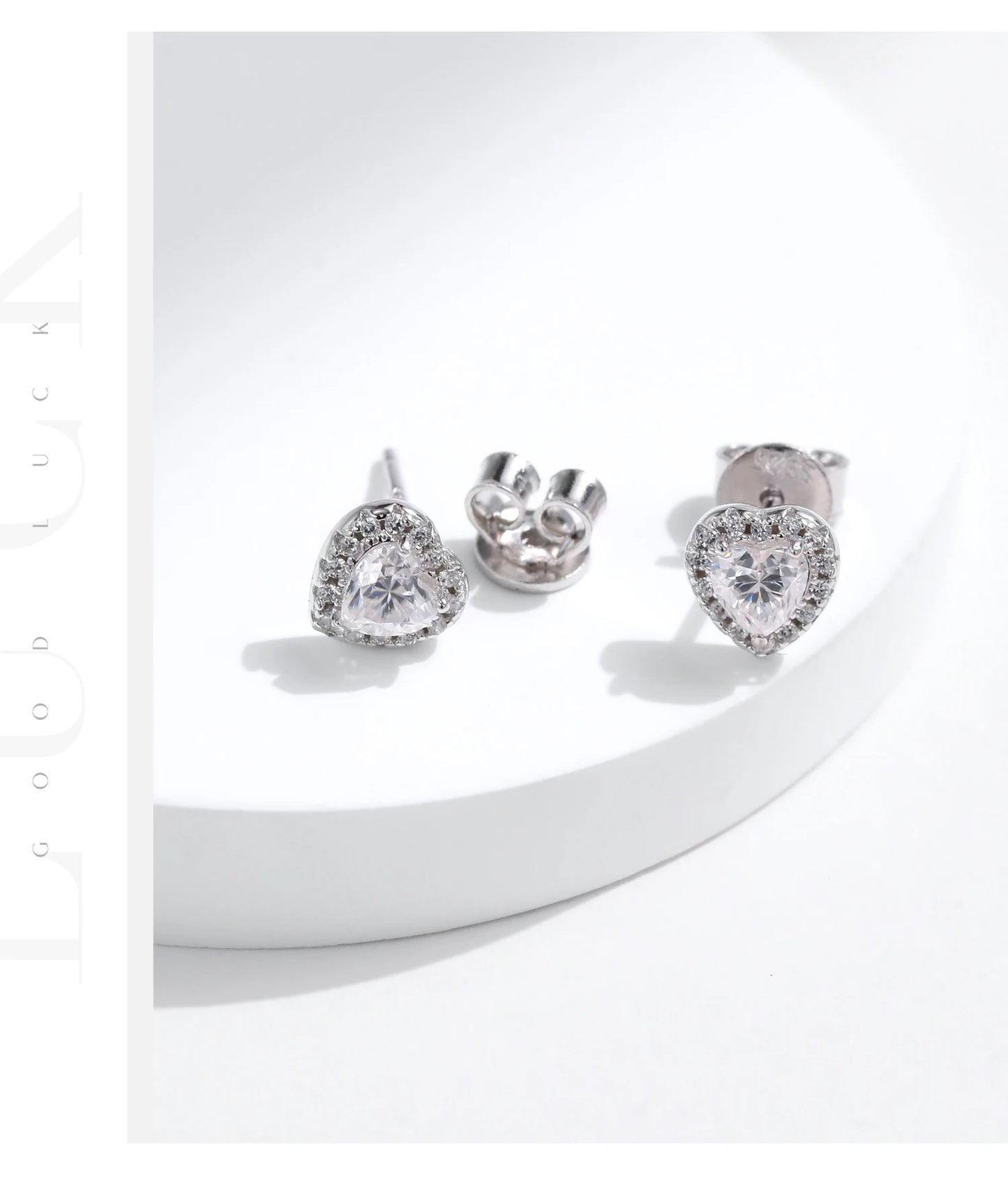 MODIAN Moissanite D Color Stud Earrings Hearts Cut Lab Created Diamond 925 Sterling Silver Romantic Earrings For Women Jewelry