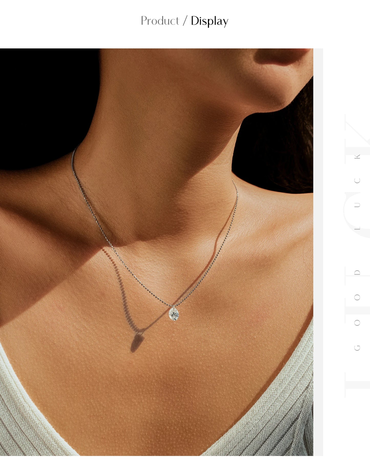 MODIAN 1.5 Carat Oval Moissanite Pendant 925 Sterling Silver Simple Beads Chain Pendant Necklace For Women Daily Fine Jewelry