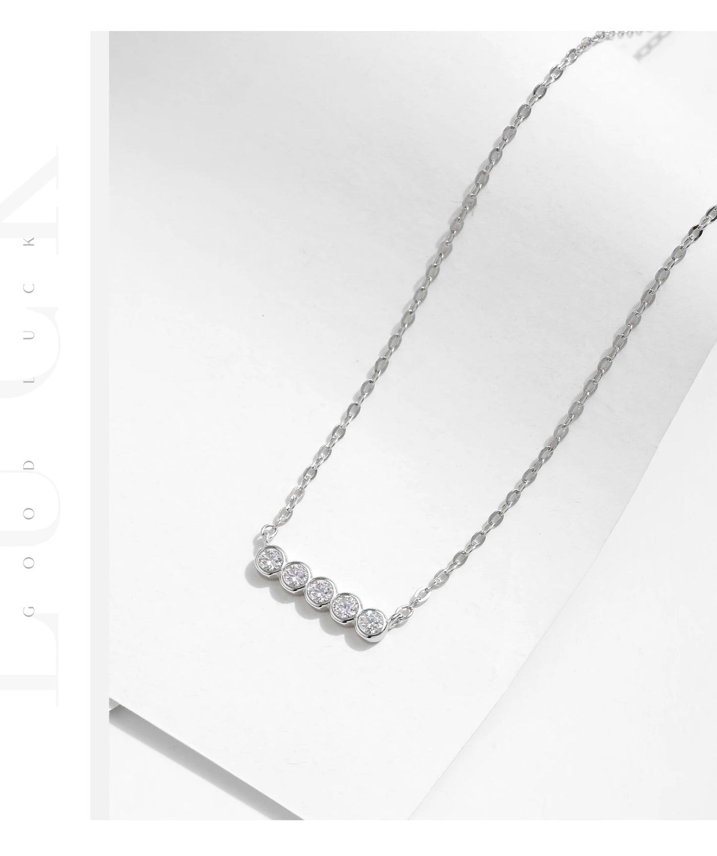 MODIAN D Color Moissanite Link Chain Pendant Necklace 925 Sterling Silver Trendy A Row Round Bracelet For Women Fine Jewelry Set