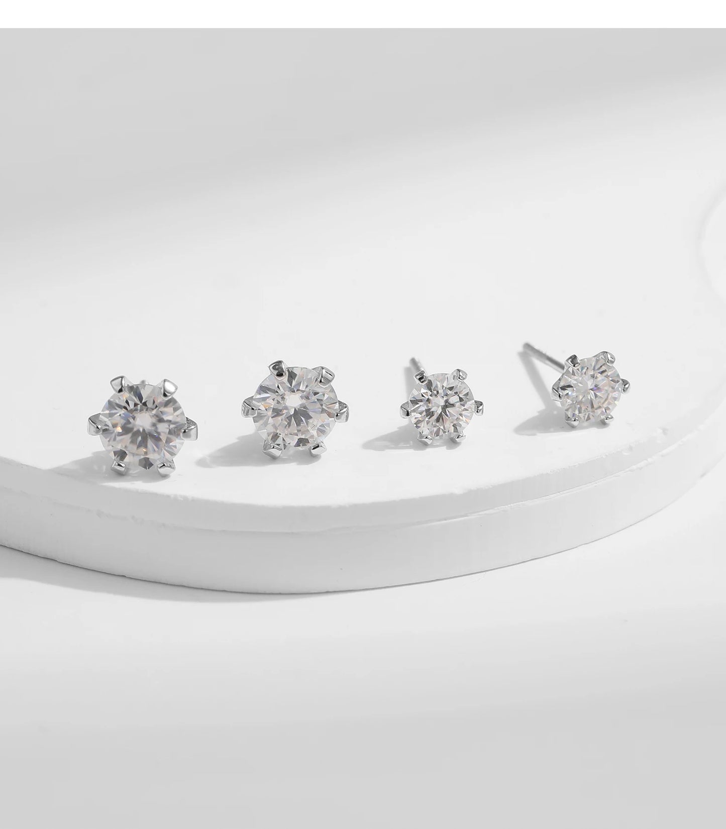 MODIAN 1 Carat D Color Moissanite Stud Earrings 925 Sterling Silver Sparkling Wedding Platinum Plated Fine Jewelry For Women
