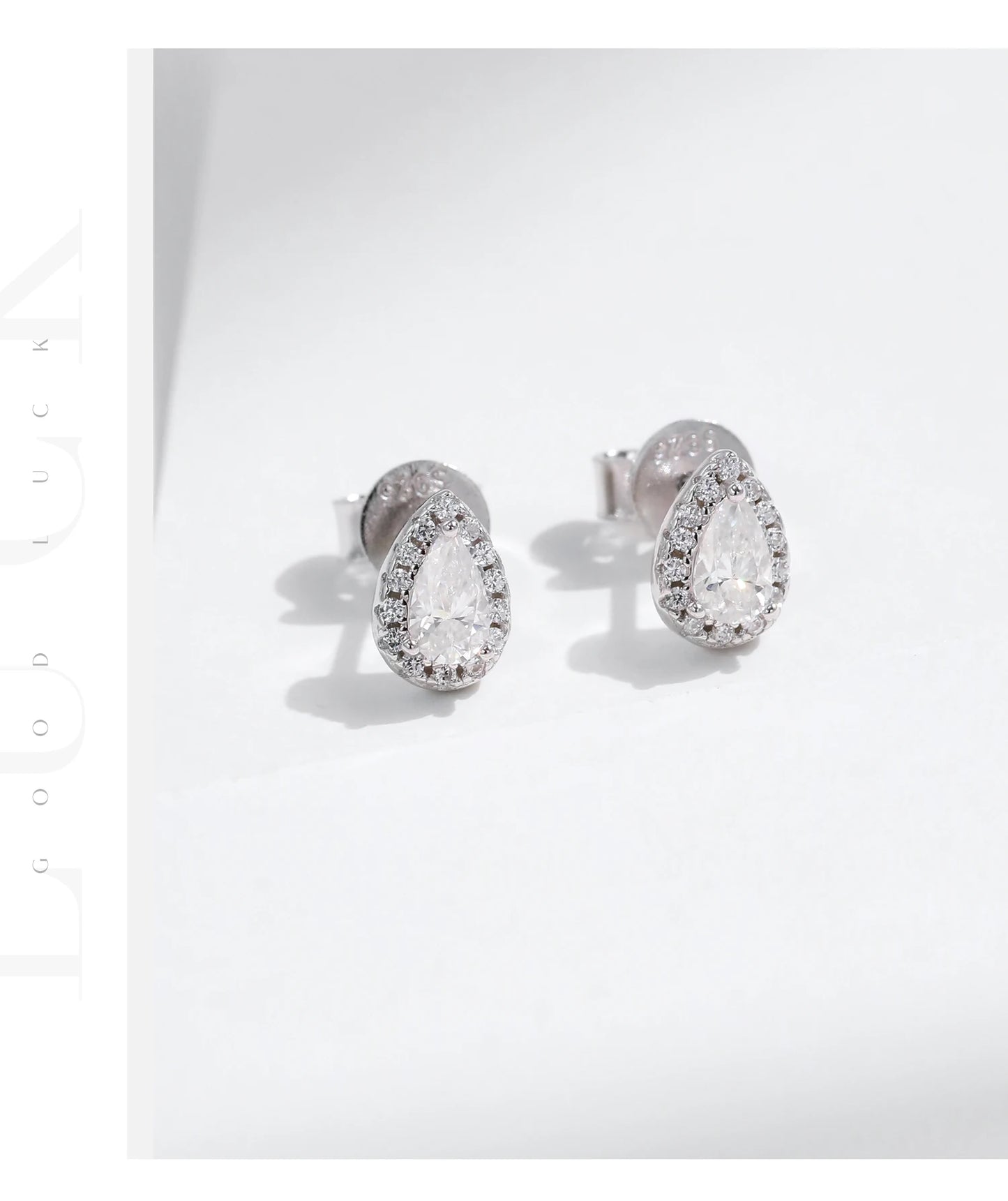 MODIAN D Color Pear Cut Moissanite Stud Earrings 925 Sterling Silver Water Drop Lab Created Diamond Wedding Jewelry For Women