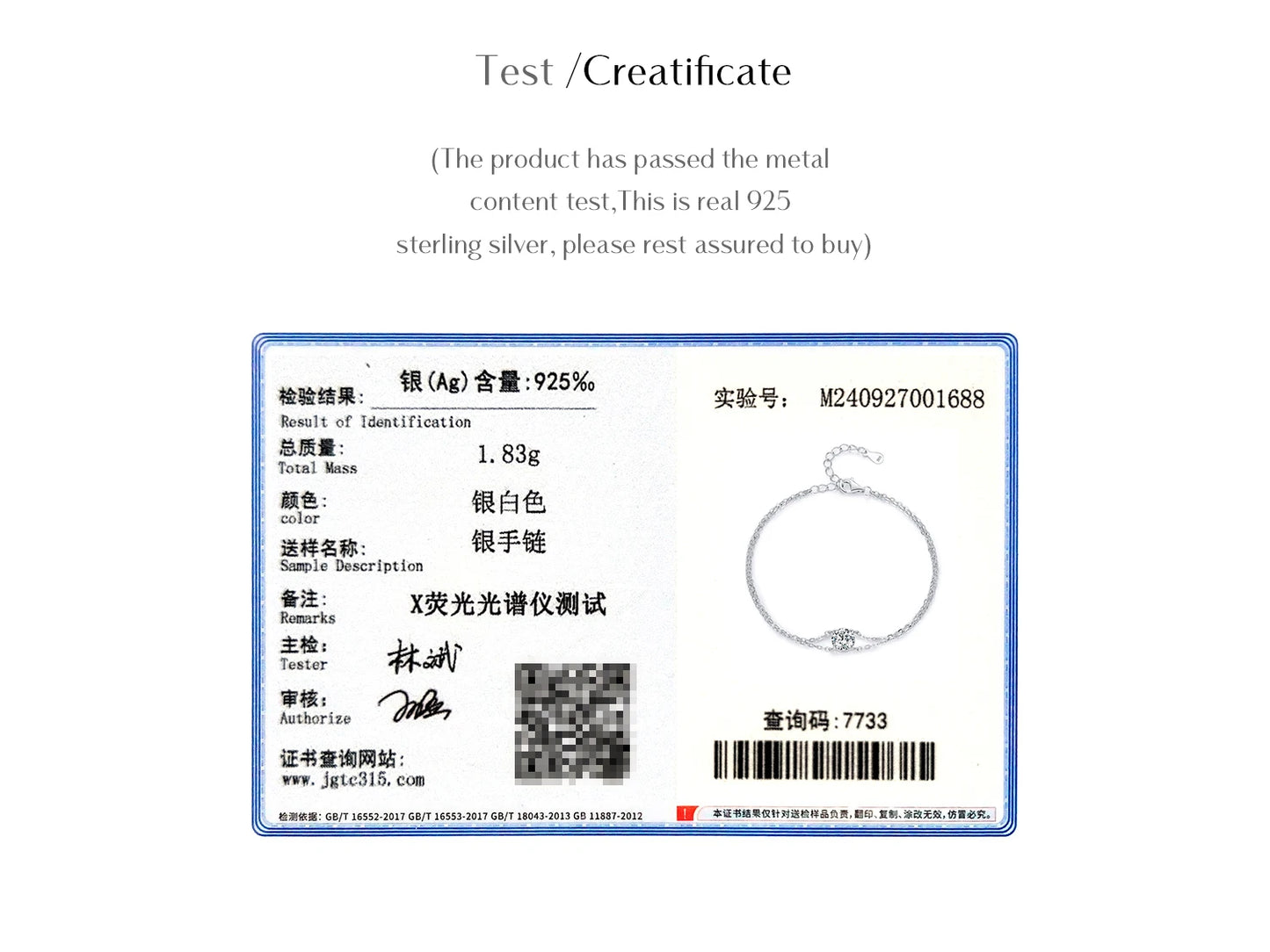 MODIAN 1CT D Color Moissanite Bracelet 925 Sterling Silver Delicate Double Layer Bracelets For Bridal Wedding Fine Jewelry Gifts