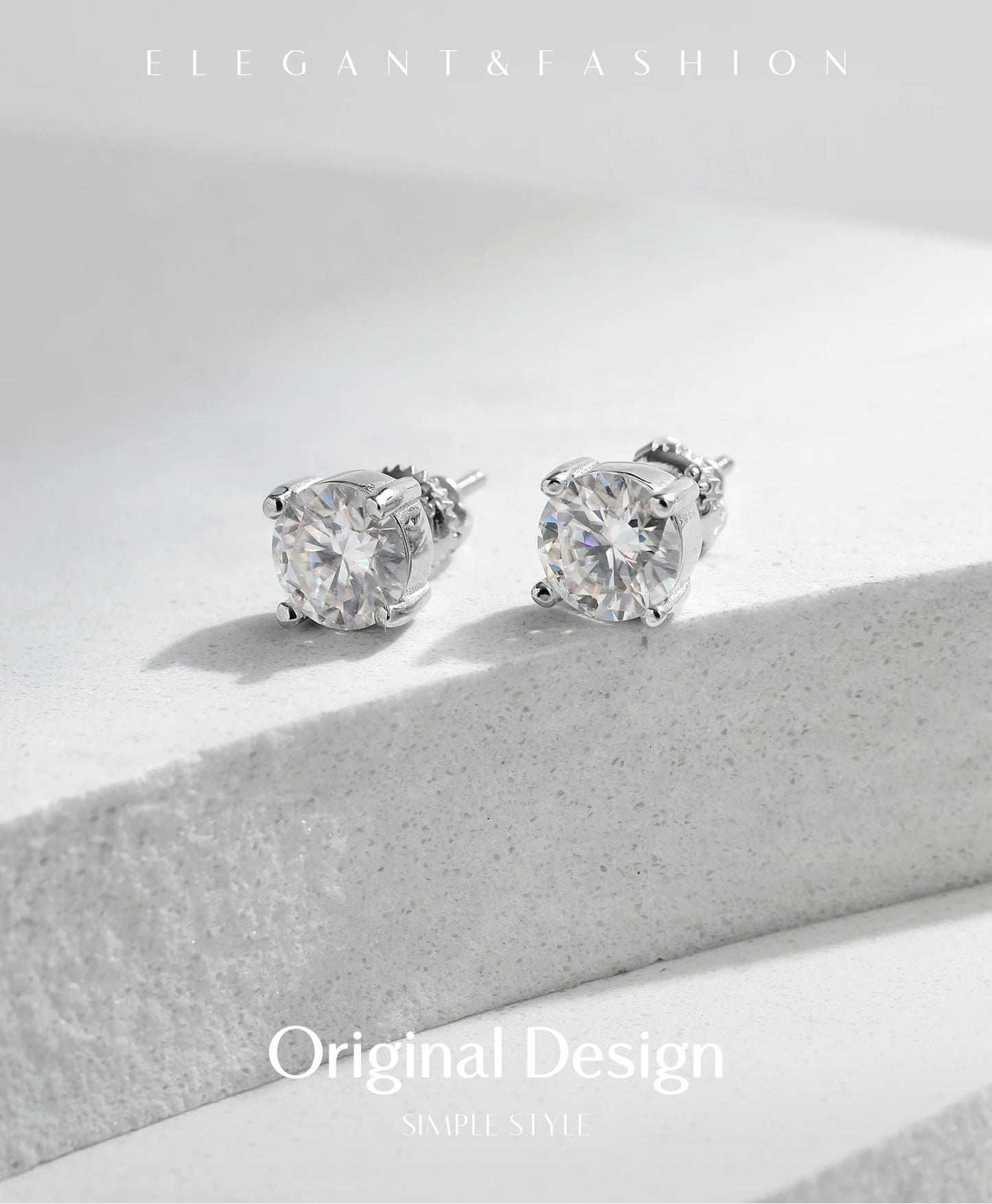 MODIAN Dazzling D Color Moissanite 925 Sterling Silver Round Pendant Necklace Stud Earrings For Women Wedding Fine Jewelry Set