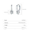 MODIAN 1.0CT D Color Moissanite Hoop Earrings 925 Sterling Silver Luxury Buckle Earrings For Women Wedding Fine Jewelry Gifts