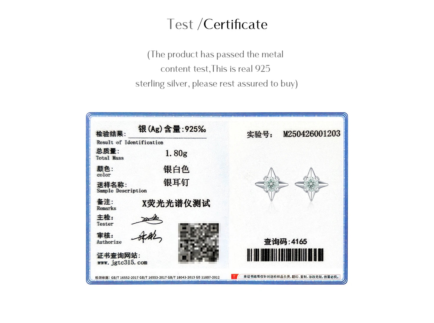 MODIAN D Color Clarity Moissanite Ear Studs 925 Sterling Silver Exquisite Darts Stud Earrings For Women Party Fine Jewelry