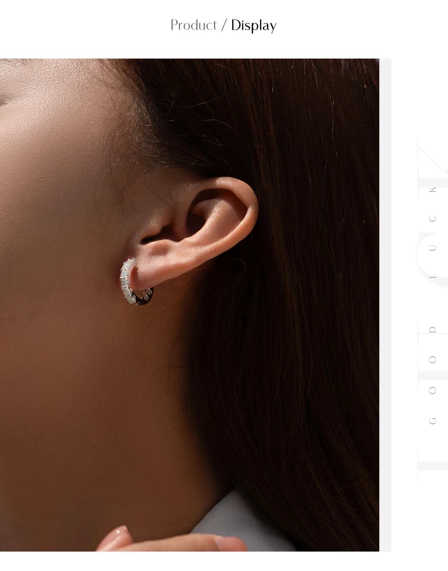 MODIAN D Color Round Moissanite Ear Buckle 925 Sterling Silver Classic Simple Hoop Earrings For Women Party Fine Jewelry Gifts