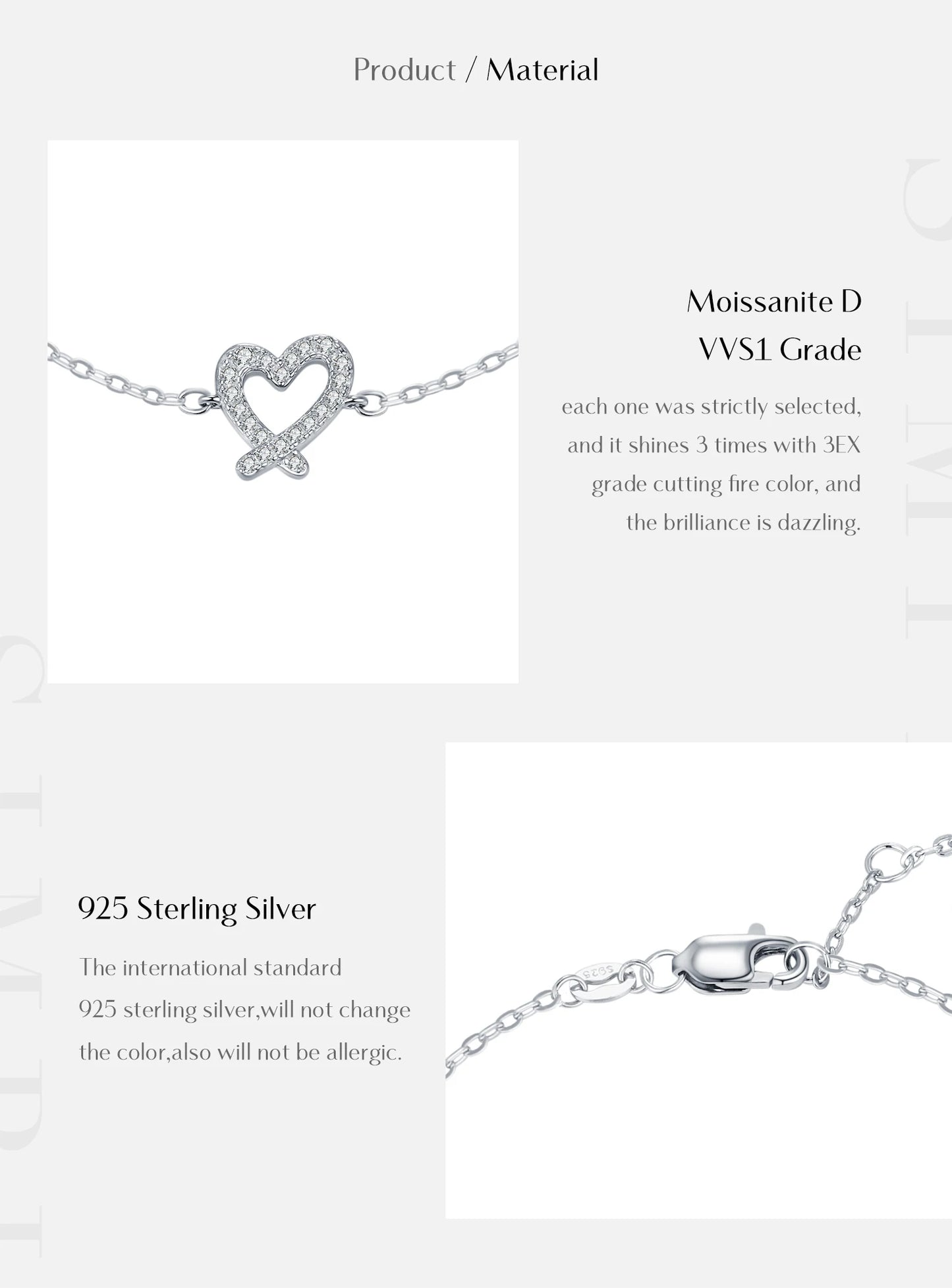 MODIAN Sparkle Moissanite Sets 925 Sterling Silver Sweet Irregular Heart Earrings Ring Bracelet Necklace For Women Jewelry Sets