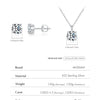 MODIAN Dazzling D Color Moissanite 925 Sterling Silver Round Pendant Necklace Stud Earrings For Women Wedding Fine Jewelry Set